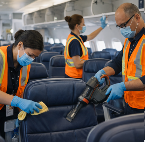 AAS Canada employee driving airport service vehicle